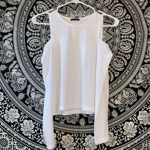 ZARA cropped cold shoulder long sleeve